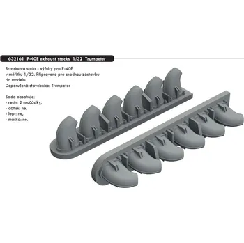 Plastikový model Eduard 1/32 P-40E exhaust stacks (TRUMPETER)