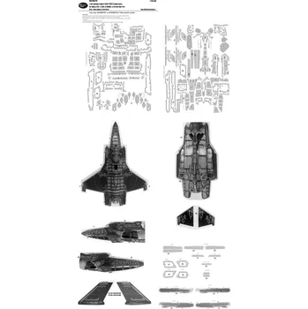 Plastikový model New Ware 1/48 F-35A Lightning II Fighter RAM PANELS kabuki masks