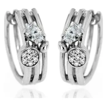 Šperk Zlatnictví U Kostela Stříbrné náušnice kroužky se zirkony 764ZR 473281541
