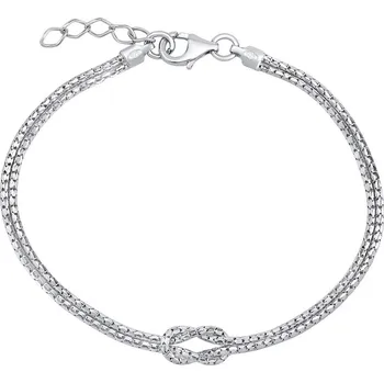 Náramek Stříbrný dvojitý náramek pro ženy 18 cm s prodloužením TTTB66L4