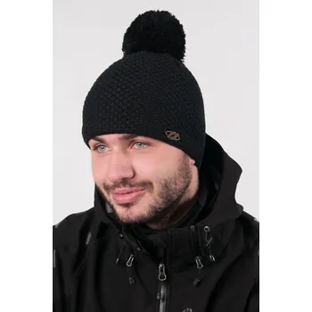 Čepice R-JET Černá pánská zimní pletená čepice s bambulí