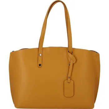 Dámská kožená kabelka hořčicová - ItalY Jordana Two žlutá