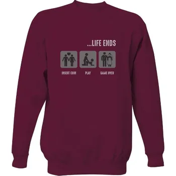 Pánská mikina Mikina bez kapuce Unisex s potiskem Life ends pánské