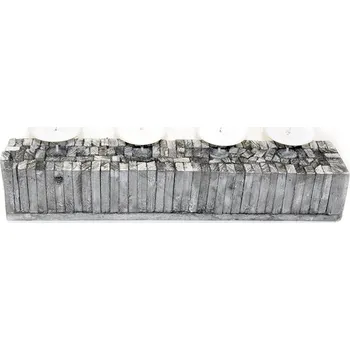 Věnec Svícen dřívka šedý 4 svíčky