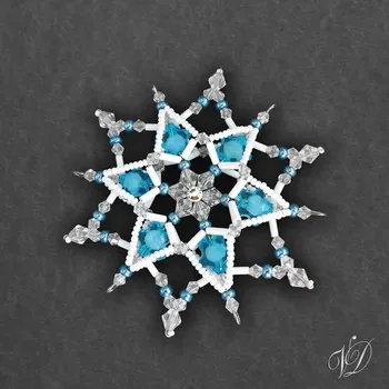 Vánoční ozdoba Vánoční korálková hvězda 0308 - 3D (PEVNÁ A NEREZ) Christmas bead ornament (Vánoční hvězda z korálků - Korálková hvězdička a vločka - Hvězdy a hvězdičky z korálků - Christmas bead star)