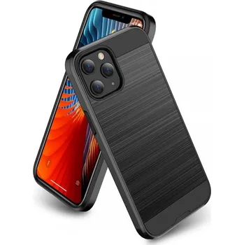 Pouzdro na mobilní telefon Odolný kryt pro iPhone 12 Pro Max - broušená textura - černý