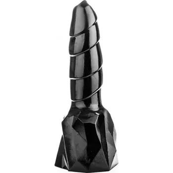 Dildo Dark Crystal DC63, černé vinylové dildo 30,5 x 5,8–6,7 cm