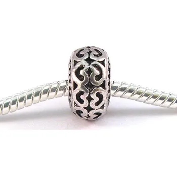 Přívěsek miXL.cz Korálky s velkým průvlekem se srdíčkovým dekorem