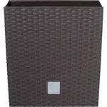 PROSPERPLAST Květináč RATO LOW + vklad umbra 22,3cm