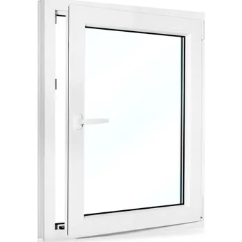 Okno Plastové okno 80x100 cm (800x1000 mm) | Bílé | Otevíravé i sklopné | Pravé | 6 komor | 80 mm