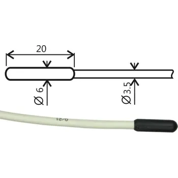 Teplotní sonda Pt1000TR160/0 bez konektoru 1 m