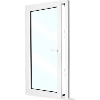 Okno Plastové okno 80x154 cm (800x1540 mm) | Bílé | Otevíravé i sklopné | Levé | 6 komor | 80 mm