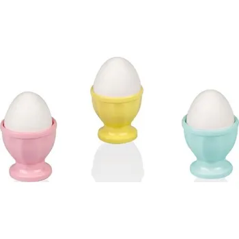 Balení 3 ks kalíšků na vajíčka - modrý, žlutý,růžový