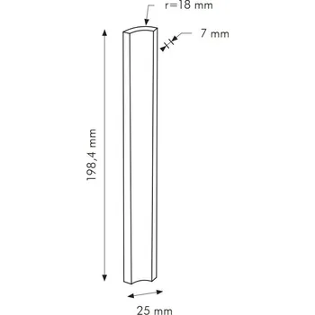 Obklad IN Perla Cod. M RAL 7004 - vnitřní roh 2,5x20 šedá matná 0011M22