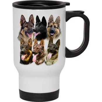 Cestovní termohrnek s uchem s potiskem Německý ovčák