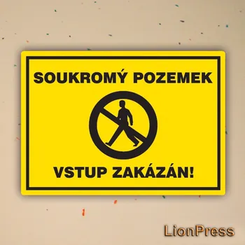 samolepka samolepka soukromý pozemek