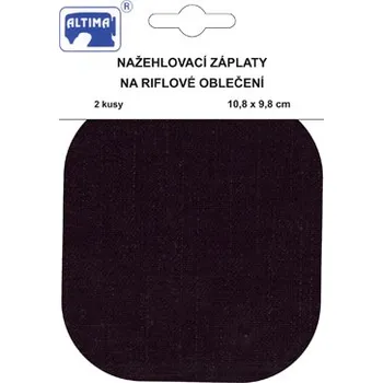 Riflové nažehlovací záplaty černé, 10,8x9,8 cm, 2ks