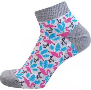 Dámské ponožky Bonastyl Dámské kotníkové veselé ponožky PARADISE Barva: Bílá, Velikost: 25-27 (38-41)