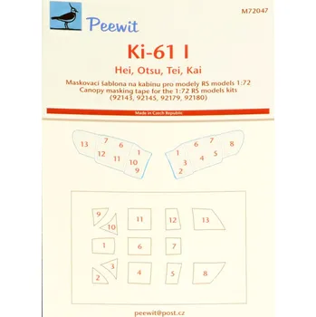 Plastikový model Peewit 1/72 Canopy mask Ki-61-I (RS MODEL)