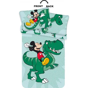 Povlečení Jerry Fabrics Mickey Dino Baby 100 x 135, 40 x 60 cm zipový uzávěr
