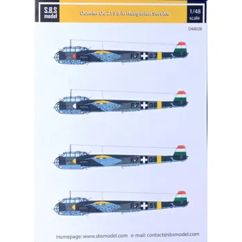 Plastikový model S.B.S model 1/48 Decal Do 215B in Hungarian Service