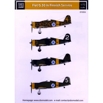 Plastikový model S.B.S model 1/72 Decal Fiat G.50 (Finnish Service)