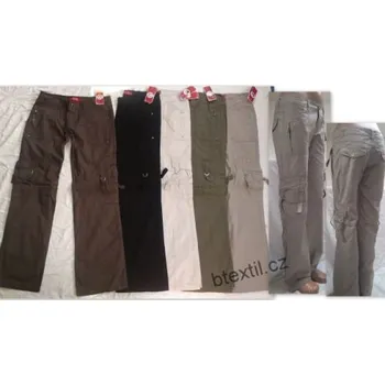 Dámské kalhoty Dámské plátěné kalhoty bavlna XXL béžové FA-4422 (M-XXL)