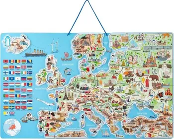 Woody Magnetická mapa Evropy 3 v 1
