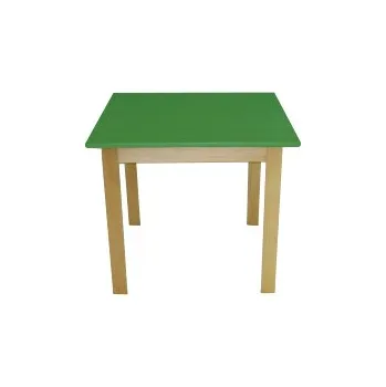 Dětský stůl Dětský stůl BUK čtverec - přírodní + barevná deska 60x60 cm