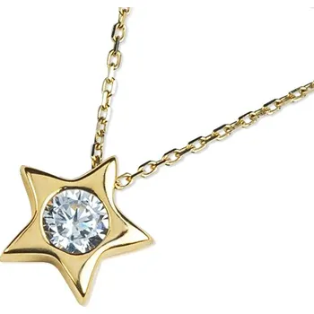 Náhrdelník Couple, Náhrdelník Estrela ve žlutém zlatě se zirkonem, délka 45 cm, 585-12-5-3015.0Z00.0.45.001.33