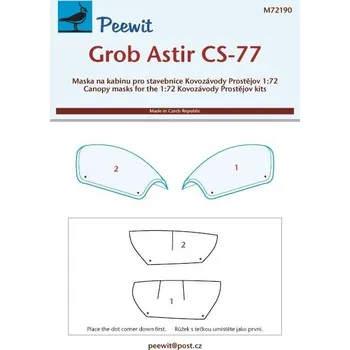 Plastikový model Peewit 1/72 Canopy mask Grob Astir CS-77 (KP)