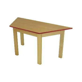 Dětský stůl Dětský přírodní stůl BUK - lichoběžník + barevná hrana 120x60 cm