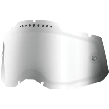 Motocyklové brýle Dvojité náhradní plexi pro motokrosové brýle 100% STRATA 2 , ACCURI 2 , RACECRAFT 2 - zrcadlové kouřové stříbrné, s ventilací