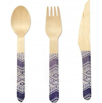 Příbor Kikkerland Dřevěný příborový set, Tribální