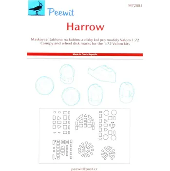 Plastikový model Peewit 1/72 Canopy mask Harrow (VALOM)