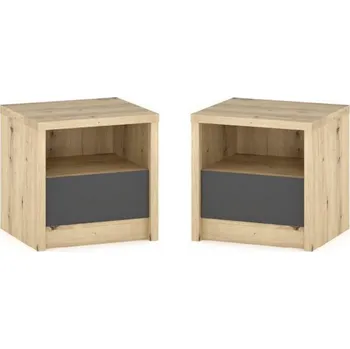 Noční stolek Noční stolek 2 ks DOMINKA dub artisan/šedý