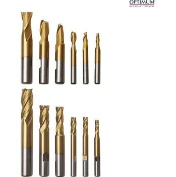 Fréza Optimum stopkové frézy HSS – sada 12 ks