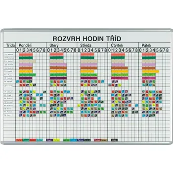 Kancelářský nábytek Magnetická tabule - ROZVRH HODIN 26 tříd