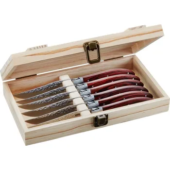 Příbor Sada steakových nožů RANCHO v dřevěné krabičce 6 ks - GEFU (Sada steakových nožů 6 ks v dřevěném boxu RANCHO - GEFU)