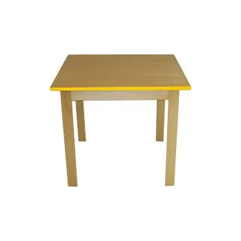 Dětský stůl Dětský stůl BUK čtverec - přírodní + barevná hrana 60x60 cm