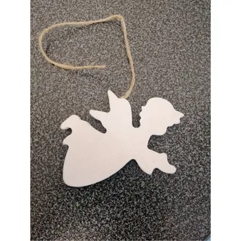 Vánoční dekorace dekorace závěsná ANDĚL velký, 9cm, BÍ (6ks)