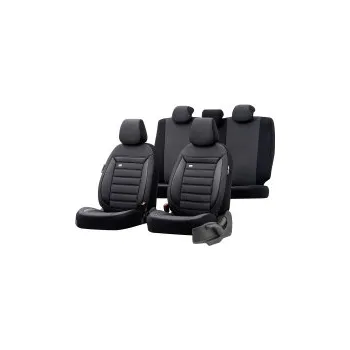 Potah sedadla UNI potahy sedadel design Prestige materiál tkanina, barva černá/antracit kostkovaný - 11-ti dílná sada (vhodné i pro sedadla s bočními airbagy)