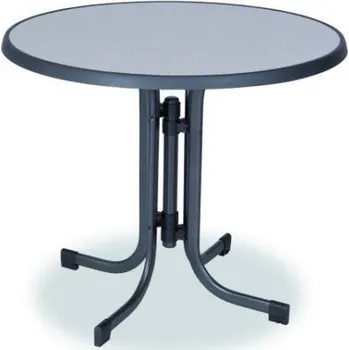Zahradní stůl Zahradní kovový skládací stůl ø 85 cm, kovový rám / horní deska sevelit