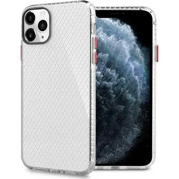 Pouzdro na mobilní telefon Kryt se strukturou včelí plástve pro iPhone 12 Pro Max - transparentní červený