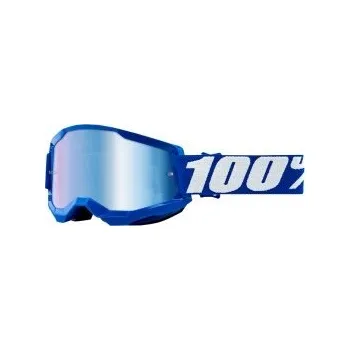 Motocyklové brýle brýle 100% Strata Blue zrcadlové
