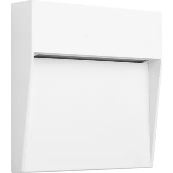 Nástěnné svítidlo Mantra Gris, bílé svítidlo pro orientační osvětlení exteriéru, 6W LED 3000K, 16x16cm, IP54