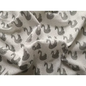 Přebalování PREM Látková Bambusová tetra plena s potiskem Labutě 60% Bavlna, 40% Bambus, 70/70 cm