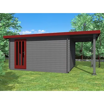 Zahradní domek Roland 400x300 33 mm + přístřešek