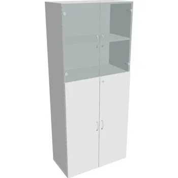 Kancelářský vozík HOBIS kancelářská policová skříň - DZ 5 80 08, zámek Huwill, bílá + doprava zdarma