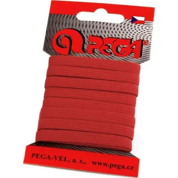 Textilní guma Pruženka šíře 6,6mm délka 5m červená